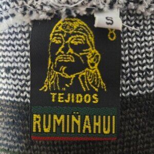 Vintage Wool Tejidos Ruminahui Alpaca Zipup Hoodie Sweater Jacket Size S
